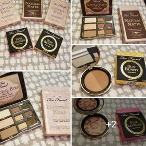 too faced make up 3 eye pallets and 1  bronzer
